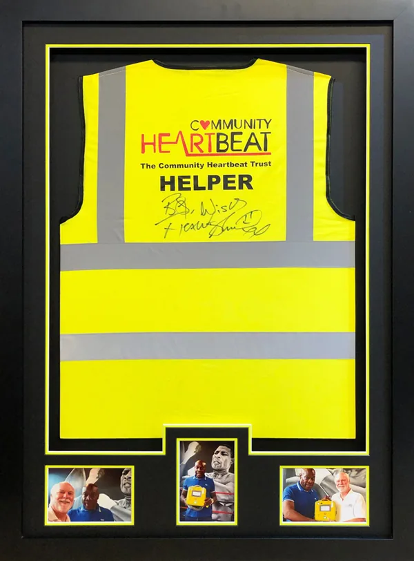 Community Heartbeat - Helper Vest, framed by Premier Shirt Framing