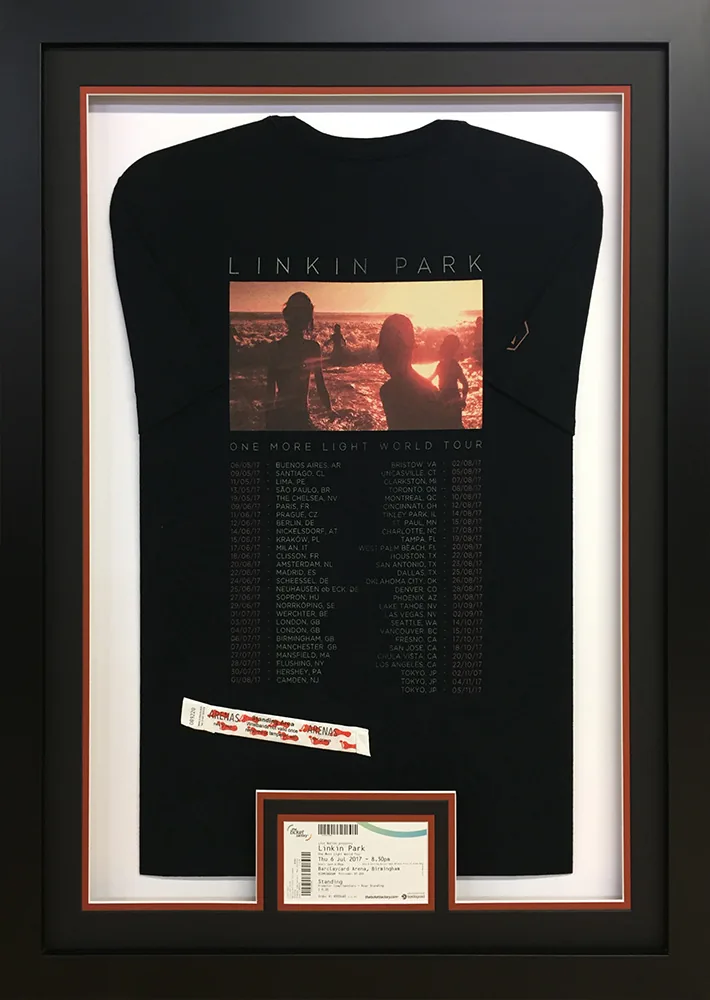Linkin Park - Tour Shirt, framed by Premier Shirt Framing