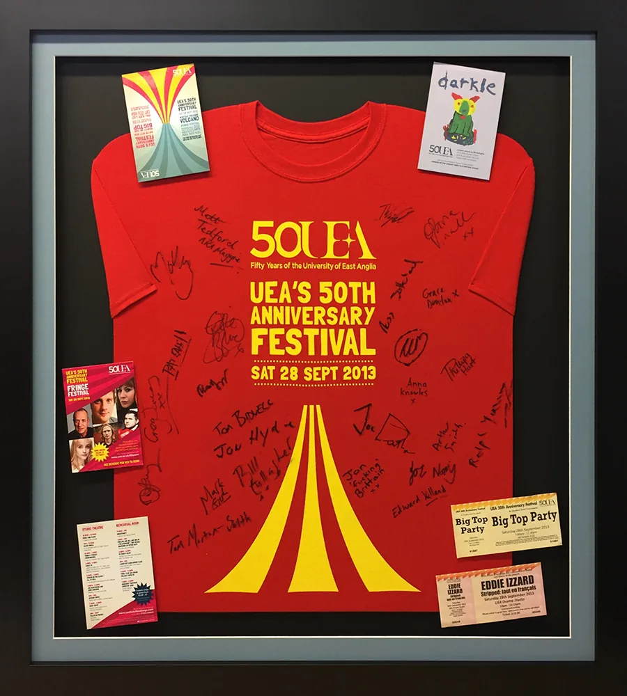 UEA 50th Festival, framed by Premier Shirt Framing