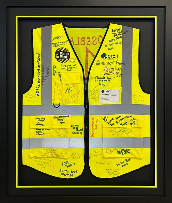 Orbit - Retirement Hi-Vis, framed by Premier Shirt Framing