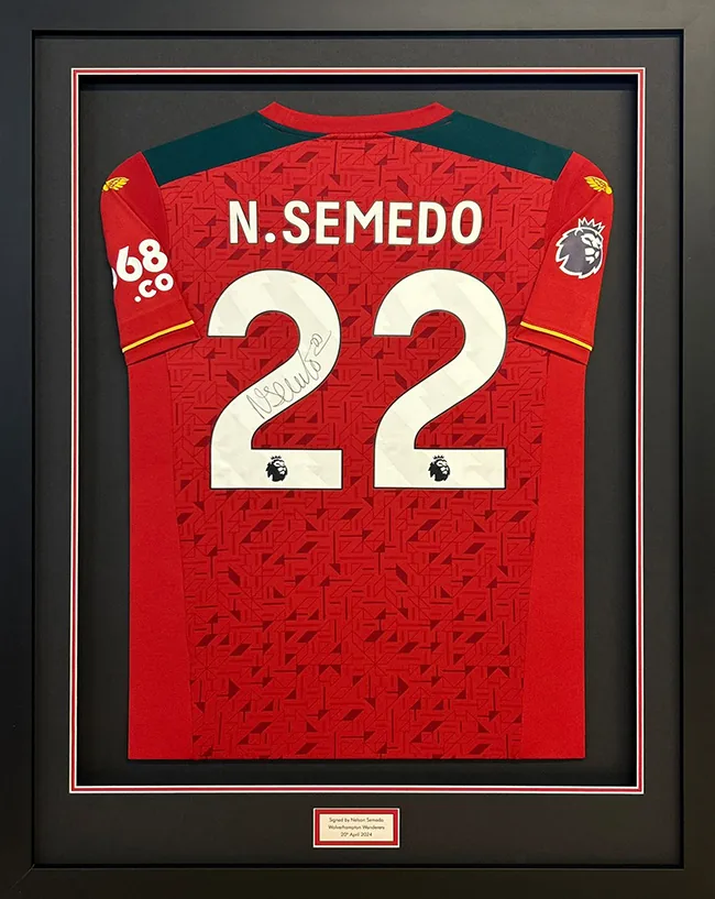 Framed signed Semenyo Bournemouth football shirt - Gold package example