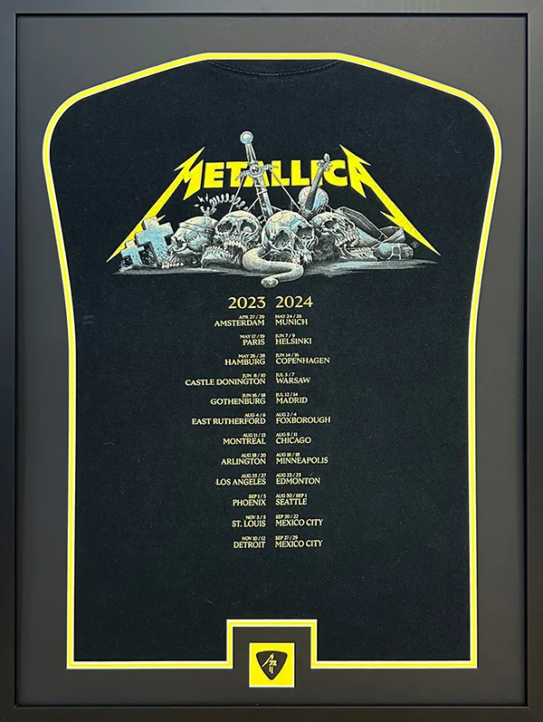 Metallica - Tour Shirt, framed by Premier Shirt Framing