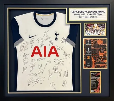 Framed signed Tottenham Hotspur shirt