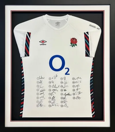 Framed England rugby shirt